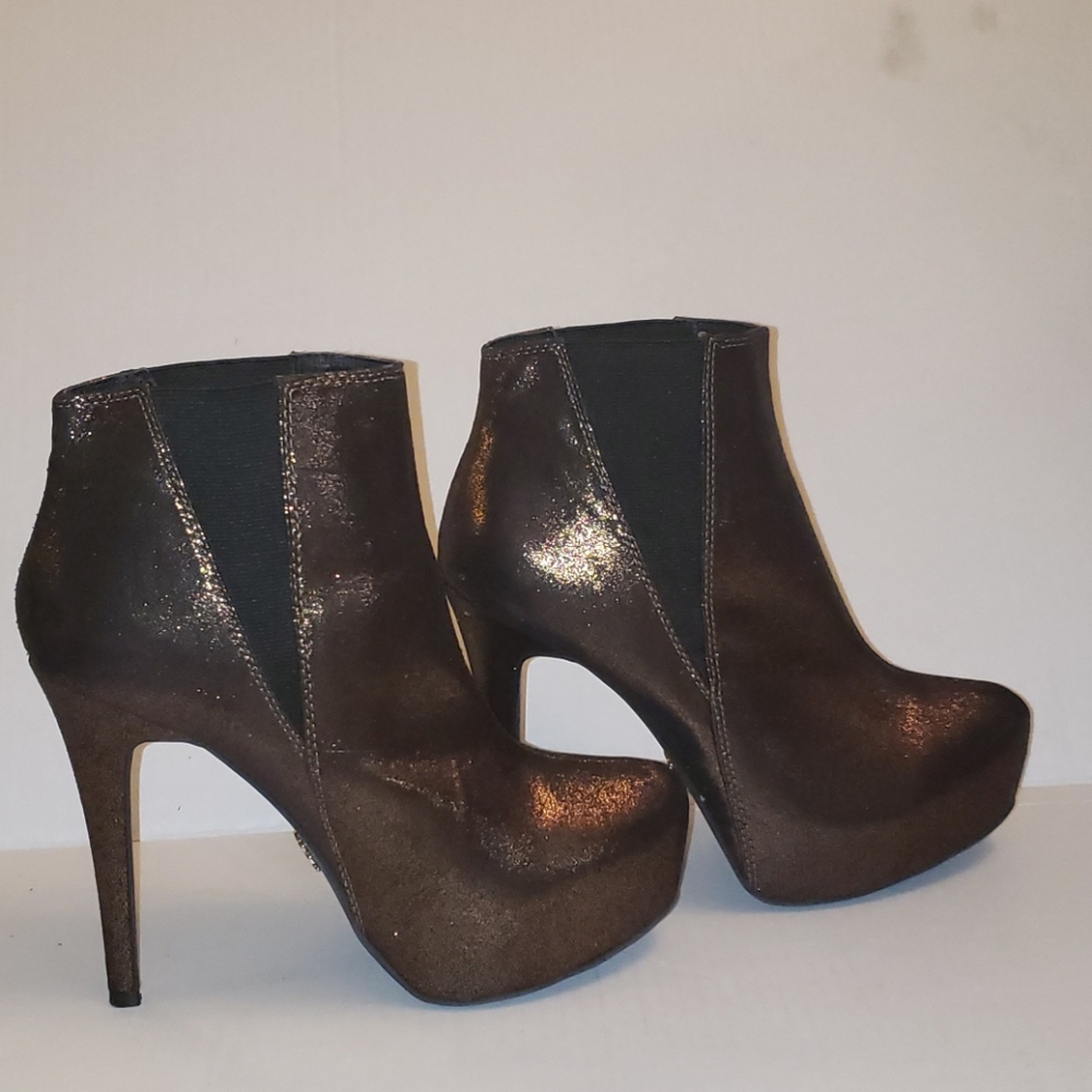 Rock&Republic bronze glitter ankle boot heels - Picture 2 of 9